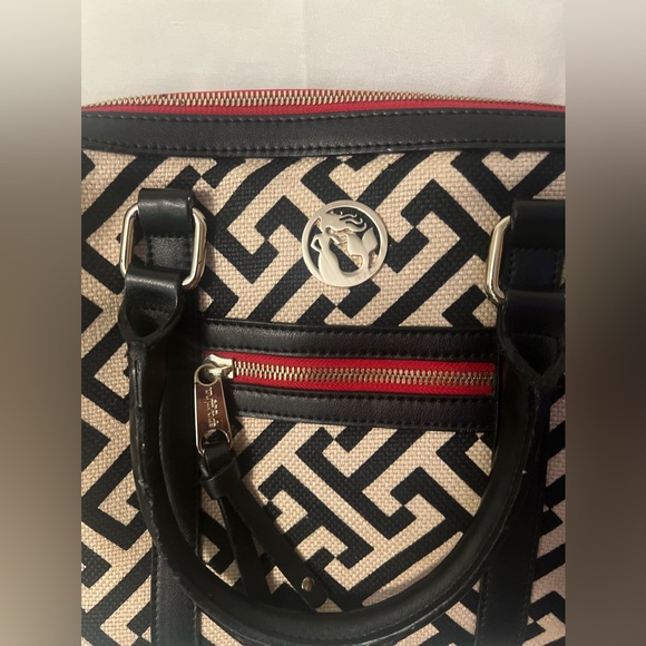 Spartina 449 Callahan Satchel Crossbody EUC Leather And Linen - Picture 3 of 14